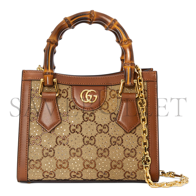 GUCCI DIANA CRYSTALS SMALL TOTE BAG 707449 21HRG 2687 (20*16*10cm) GUCCI DIANA CRYSTALS SMALL TOTE BAG 707449 21HRG 2687 (20*16*10cm)